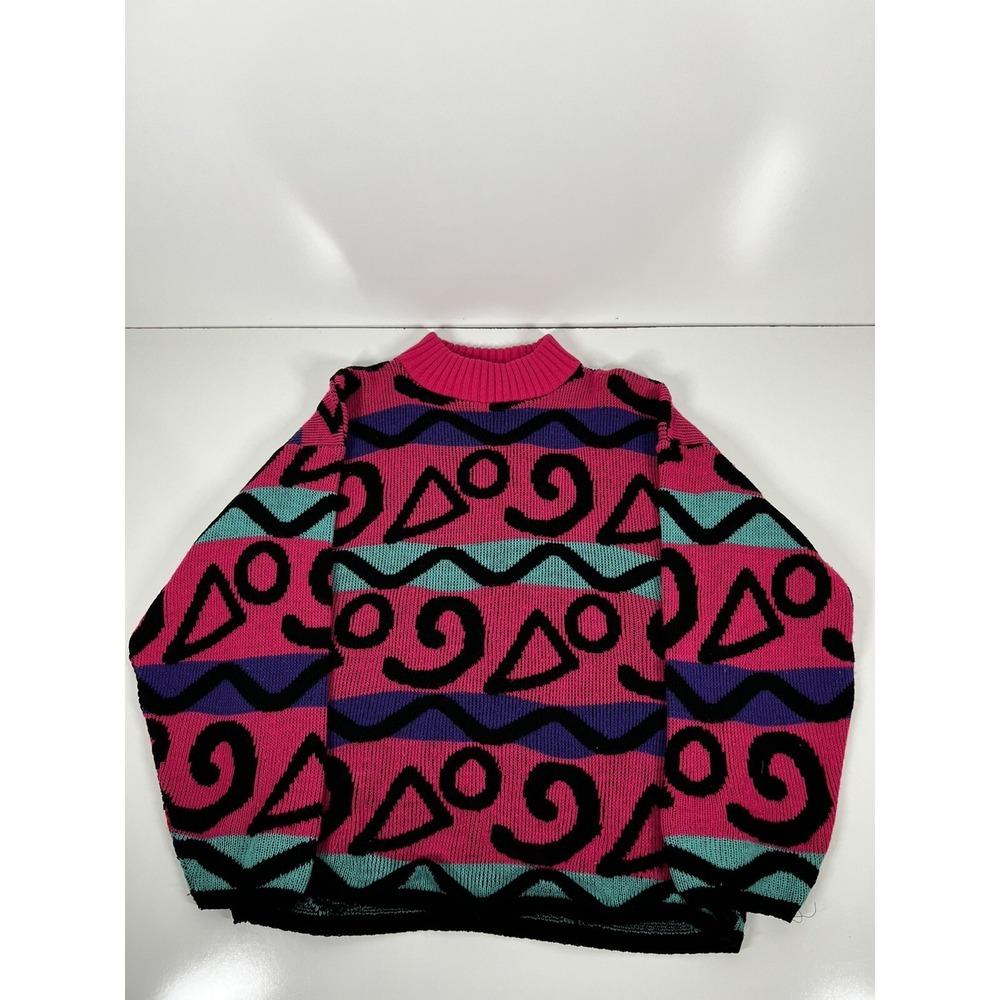 Vintage 90s Diversity Sport Turtle Neck‎ Sweater Youth Large USA Petite Pullover